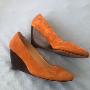Cole Hana/Nike Air camel wedge pumps 9.5